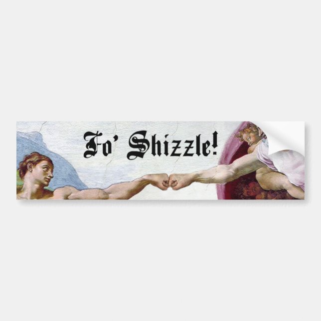 Michelangelo Creation of Man Fist Bump of Shizzle Bildekal (Framsidan)