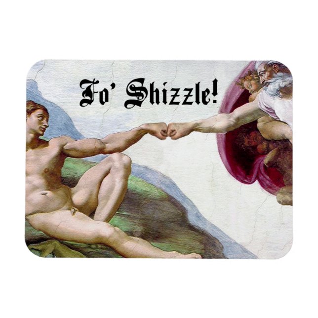 Michelangelo Creation of Man Fist Bump of Shizzle Magnet (Horisontell)