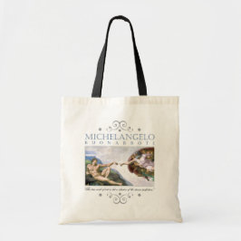 Michelangelo Creation of Man Painting with Quote Tygkasse