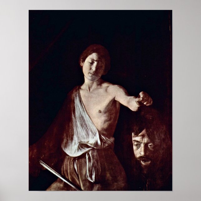Michelangelo da Caravaggio - David och Goliath Poster (Framsidan)