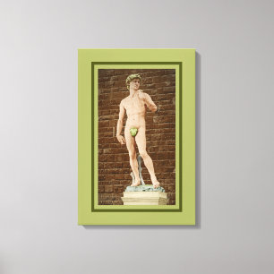 MICHELANGELO DAVID MED FIG LÖV CANVASTRYCK