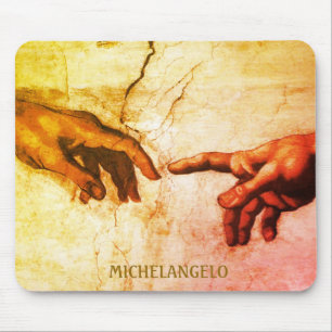 Michelangelo händer vintagekonst musmatta