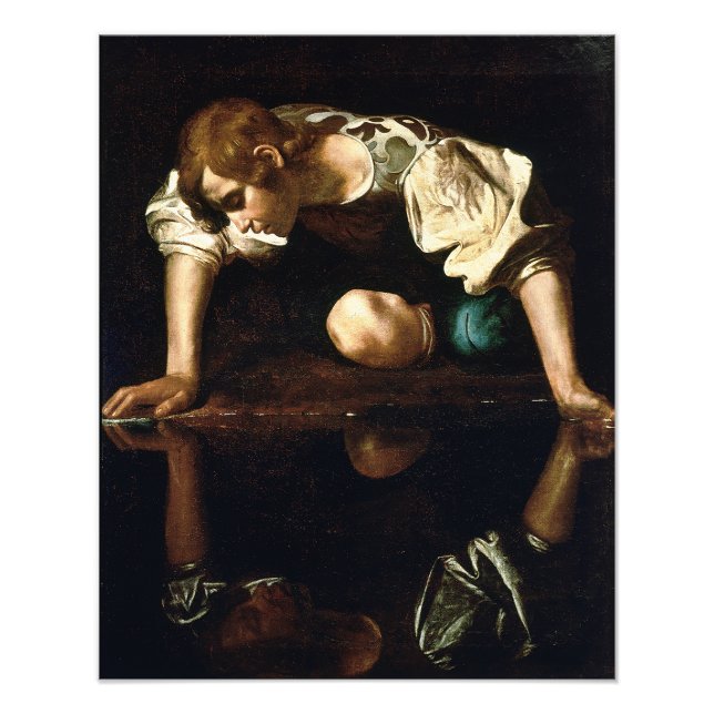 Michelangelo Merisi da Caravaggio "Narcissus" Fototryck (Framsidan)