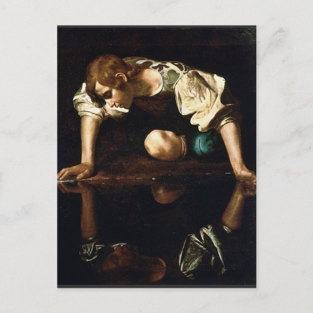 Michelangelo Merisi da Caravaggio "Narcissus" Vykort (Framsida)
