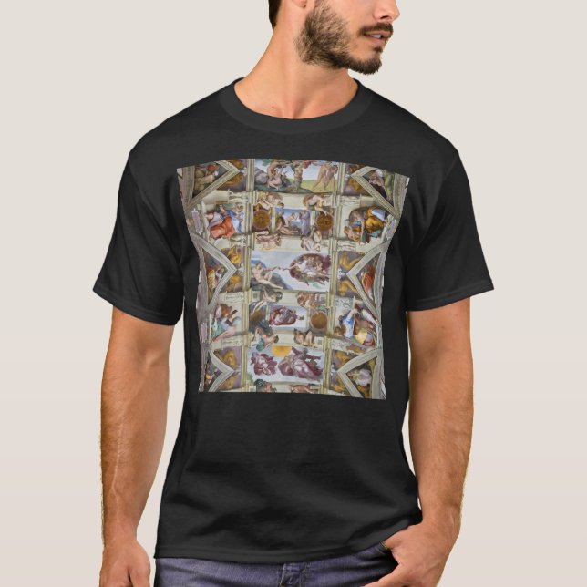 Michelangelo Sistine Chapel Ceiling T Shirt (Framsida)