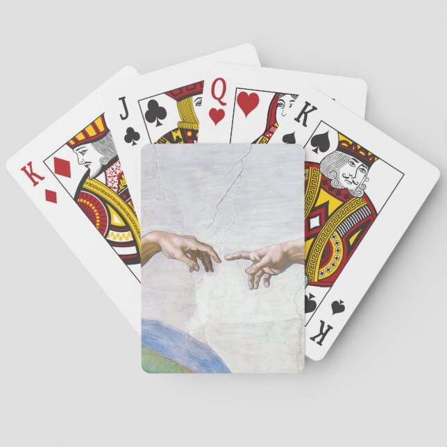 Michelangelo - Skapande av Adam Isolated Casinokort (Baksidan)