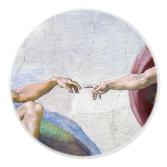 Michelangelo - Skapande av Adam Isolated Knopp (Framsidan)