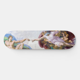 Michelangelo - Skapande av Adam Isolated Mini Skateboard Bräda 18,5 Cm