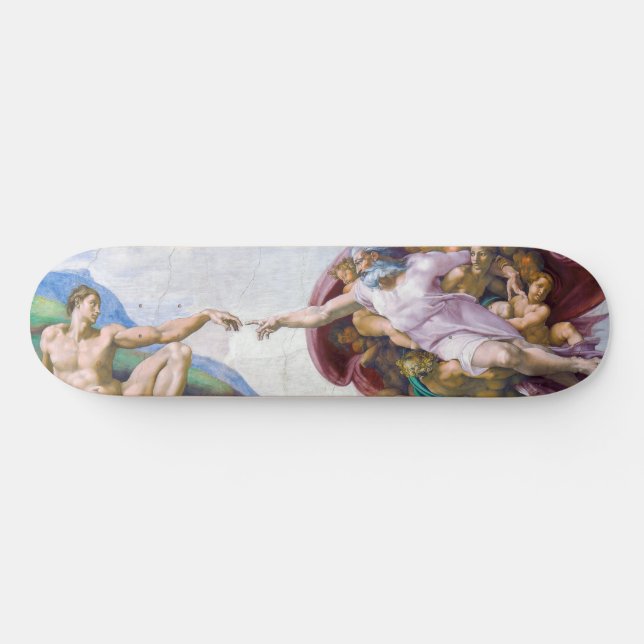 Michelangelo - Skapande av Adam Isolated Mini Skateboard Bräda 18,5 Cm (Horz)