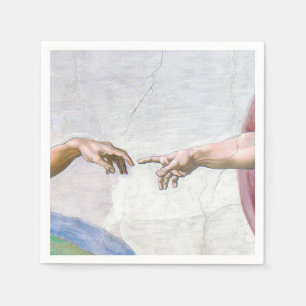Michelangelo - Skapande av Adam Isolated Pappersservett