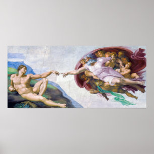 Michelangelo - Skapande av Adam Isolated Poster