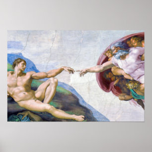 Michelangelo - Skapande av Adam Isolated Poster