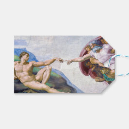 Michelangelo - Skapande av Adam Isolated Presentetikett