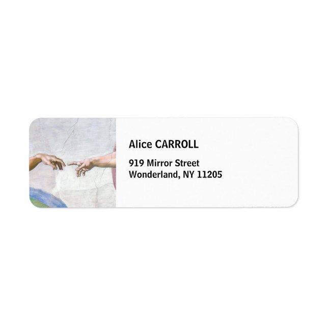 Michelangelo - Skapande av Adam Isolated Returadress Etikett (Framsidan)