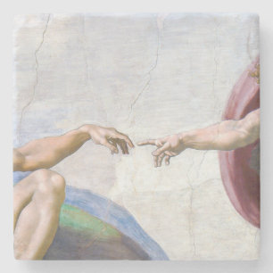 Michelangelo - Skapande av Adam Isolated Stenunderlägg