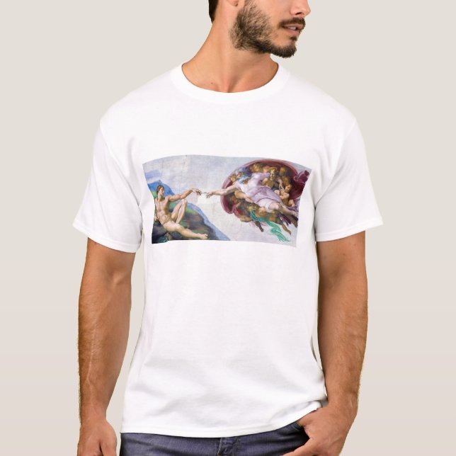 Michelangelo - Skapande av Adam Isolated T Shirt (Framsida)
