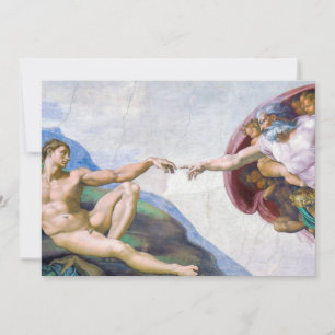 Michelangelo - Skapande av Adam Isolated Tack Kort