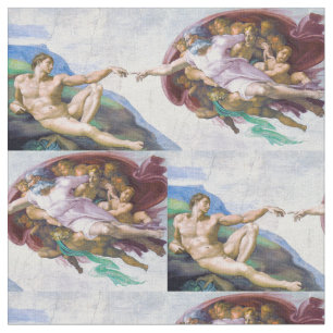 Michelangelo - Skapande av Adam Isolated Tyg