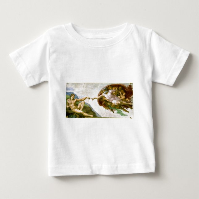 Michelangelo - Skapande av Adam Painting T-shirt (Framsida)