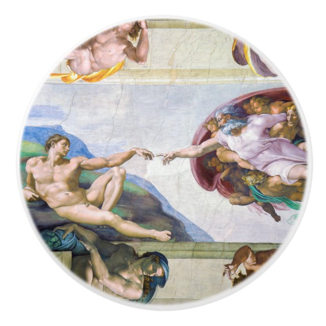 Michelangelo - Skapande av Adam, Sistine Chapel Knopp (Framsidan)