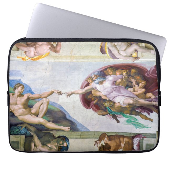 Michelangelo - Skapande av Adam, Sistine Chapel Laptop Fodral (Framsidan)