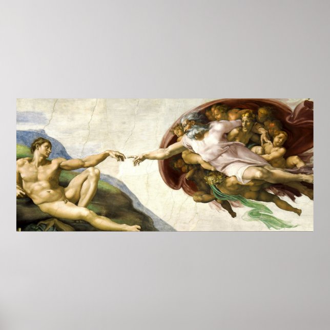 MICHELANGELO - Skapandet av Adam 1512 Poster (Framsidan)