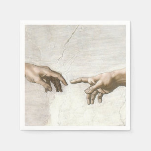 Michelangelo Skapelsen av Adam Händer Finkonst Pappersservett