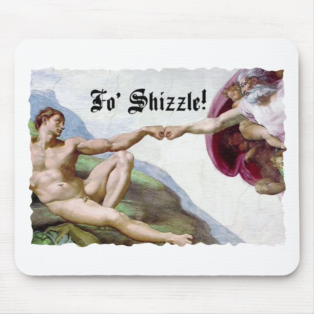 Michelangelo Skapelsen Av Mannen Fist Bump Fo Shiz Musmatta (Framsidan)