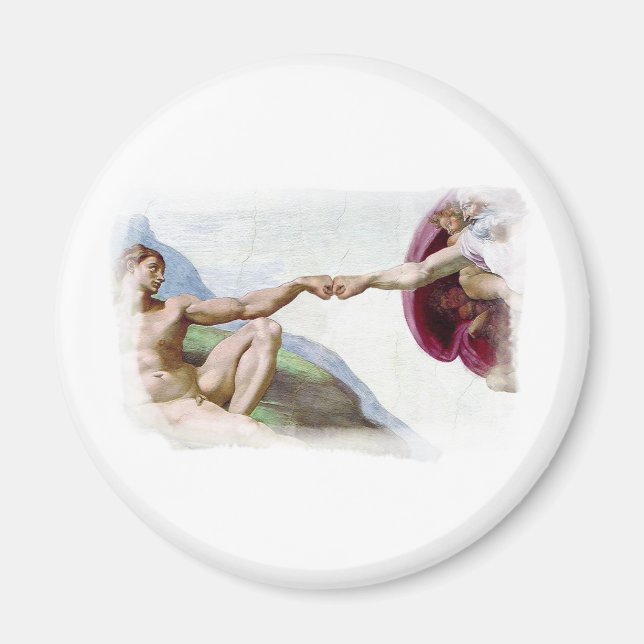 Michelangelo Skapelsen Av Mannen - Gud Adam Knuff Magnet (Framsidan)