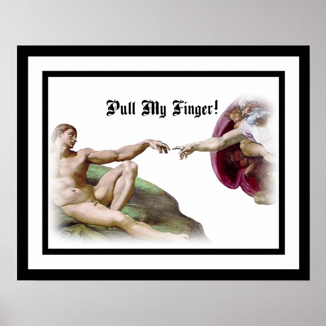 Michelangelo - Skapelsen - Dra i mitt finger Poster (Framsidan)