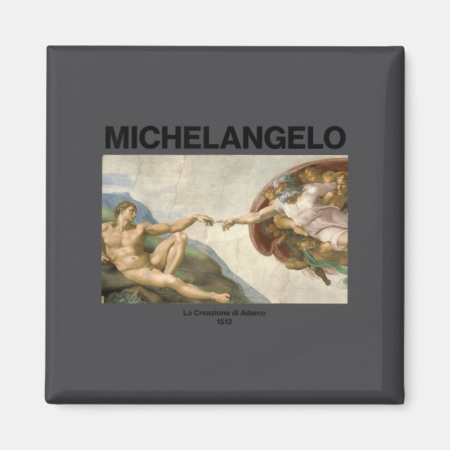 Michelangelo - The Creation Of Adam _ Famous Paint Magnet (Framsidan)