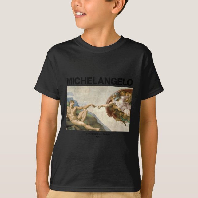 Michelangelo - The Creation Of Adam _ Famous Paint T Shirt (Framsida)