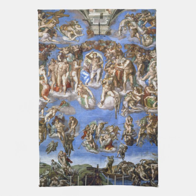 Michelangelo The Last Judgment Fine Art Print Kökshandduk (Vertikal)