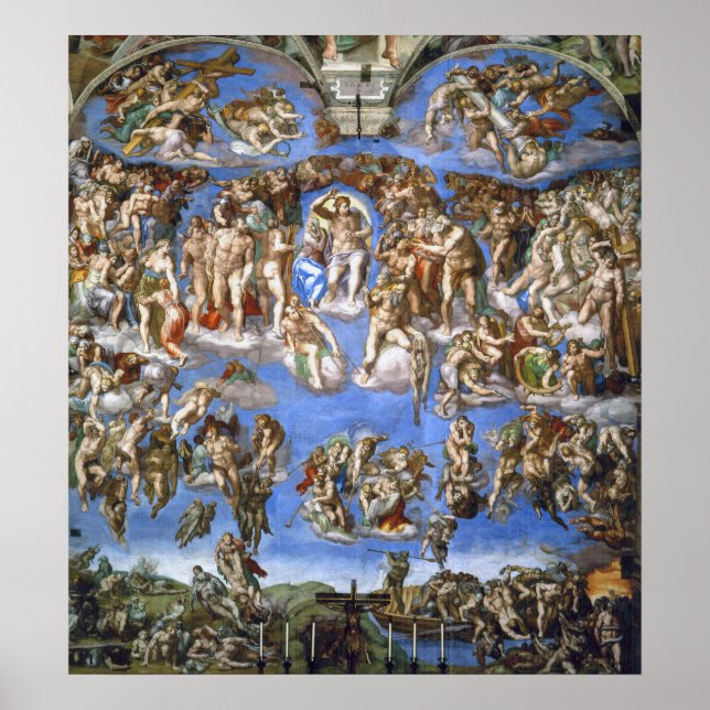 Michelangelo The Last Judgment Fresco Masterpiece Poster (Framsidan)
