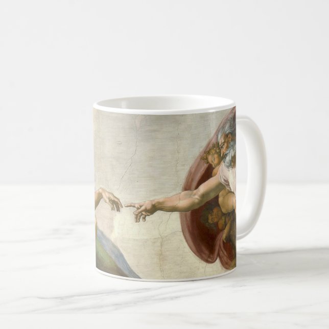 Michelangelo's Creation of Man (Skapande av Adam) Kaffemugg (Framsida höger)