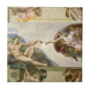 Michelangelo's Creation of Man (Skapande av Adam) Kakelplatta
