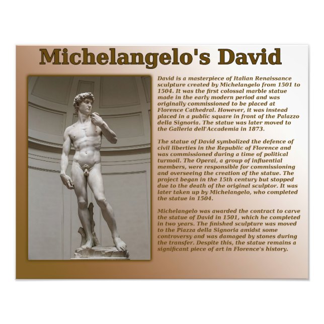 Michelangelos David Fototryck (Framsidan)