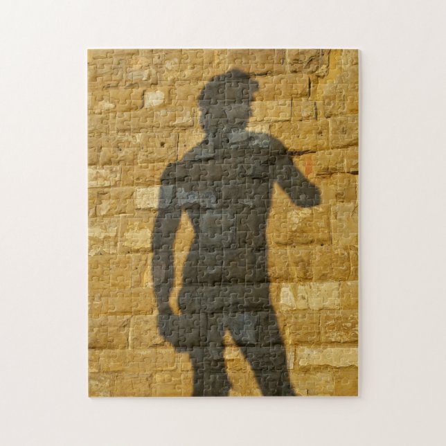 Michelangelos David i Silhouette Puzzle Pussel (Vertikal)