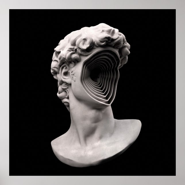 Michelangelos David klassiska bust head Poster (Framsidan)