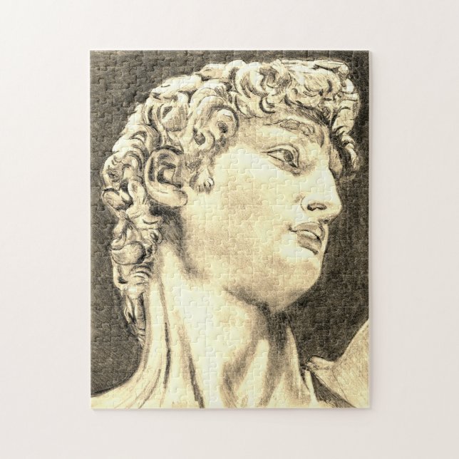 Michelangelos David, min penna teckning sepia Pussel (Vertikal)