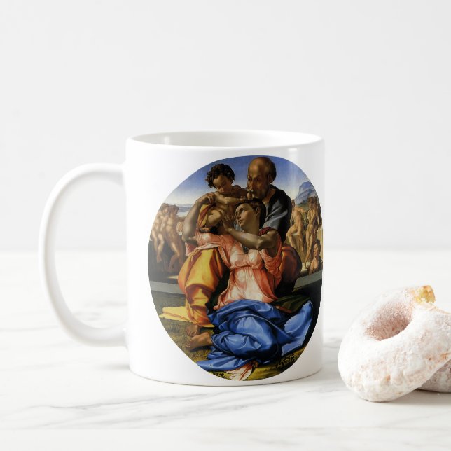 Michelangelo's Doni Tondo eller Doni Madonna Kaffemugg (Med munk)