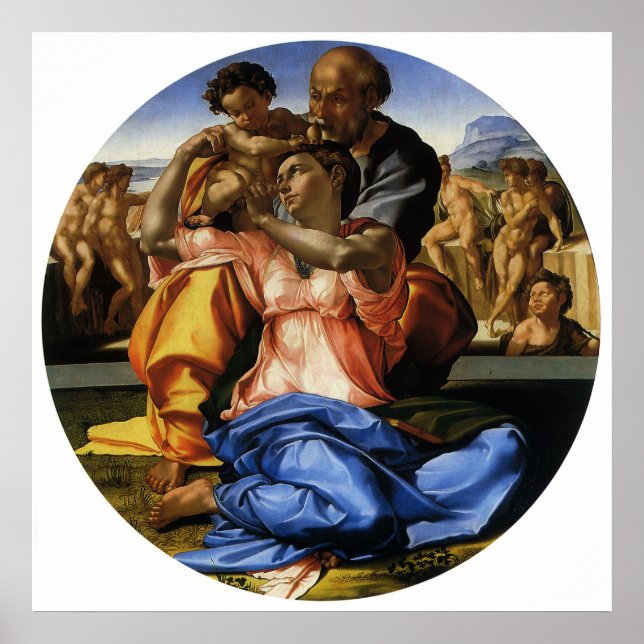 Michelangelo's Doni Tondo eller Doni Madonna Poster (Framsidan)