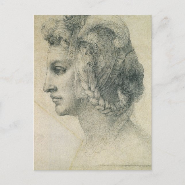 Michelangelos Ideal Head of a Woman Vykort (Framsida)