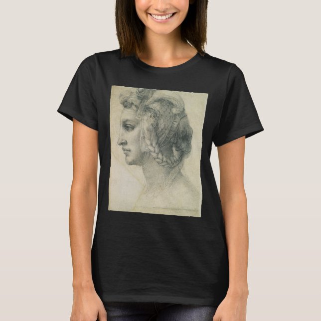 Michelangelos Ideala Kvinnohuvud T Shirt (Framsida)