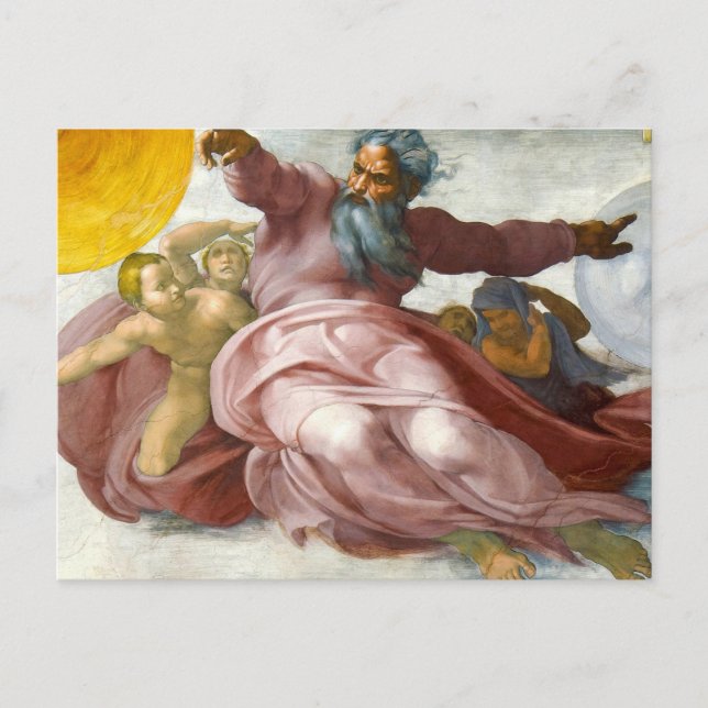 Michelangelos inrättande av Sol Vykort (Framsida)