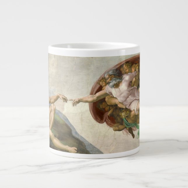 Michelangelos Skapelse av människan (Skapelsen av  Jumbo Mugg (Framsidan)