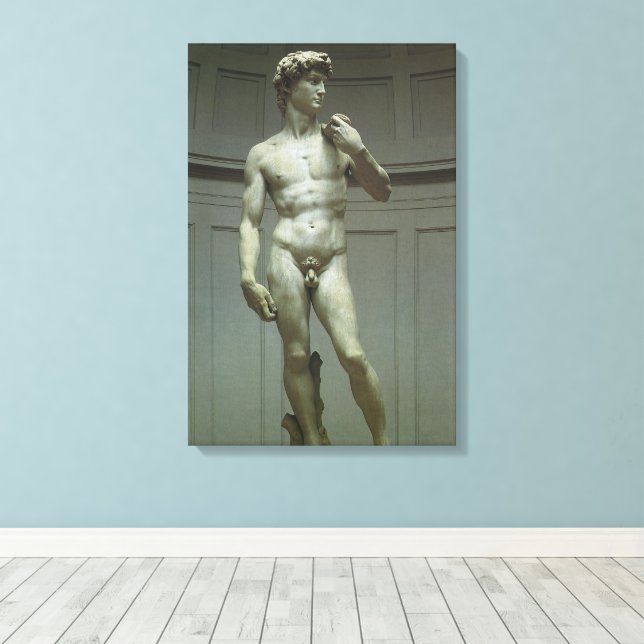 Michelangelos staty av David Canvastryck (Insitu (trägolv))