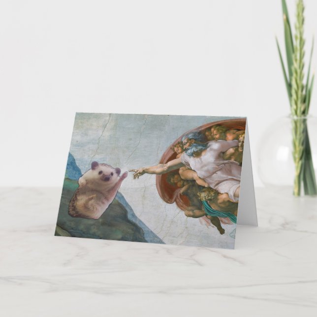 Michelangelo's The Creation of Hedgehog Card Kort (Framsida)