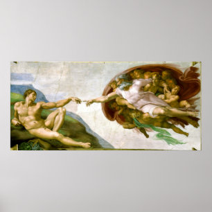 Michelangelos tillkomst av Adam Poster