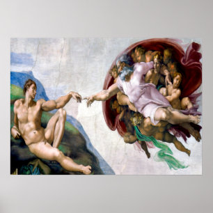 Michelangelos tillkomst av Adam Poster